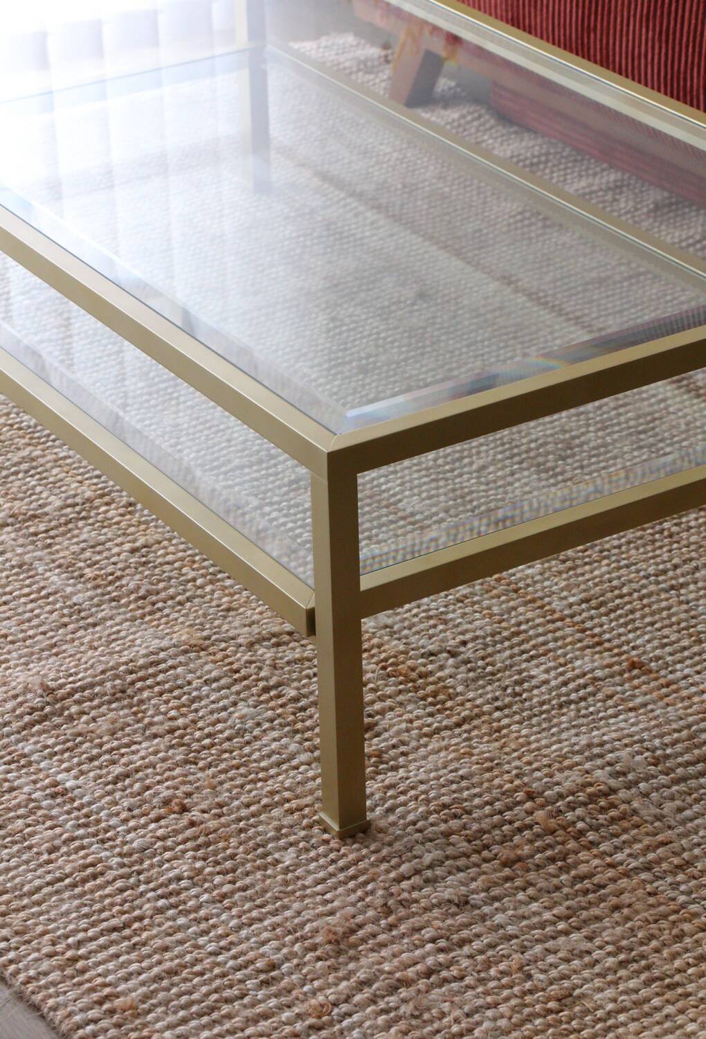 Vintage gold metal coffee table