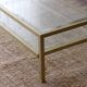 Table basse vintage en métal doré