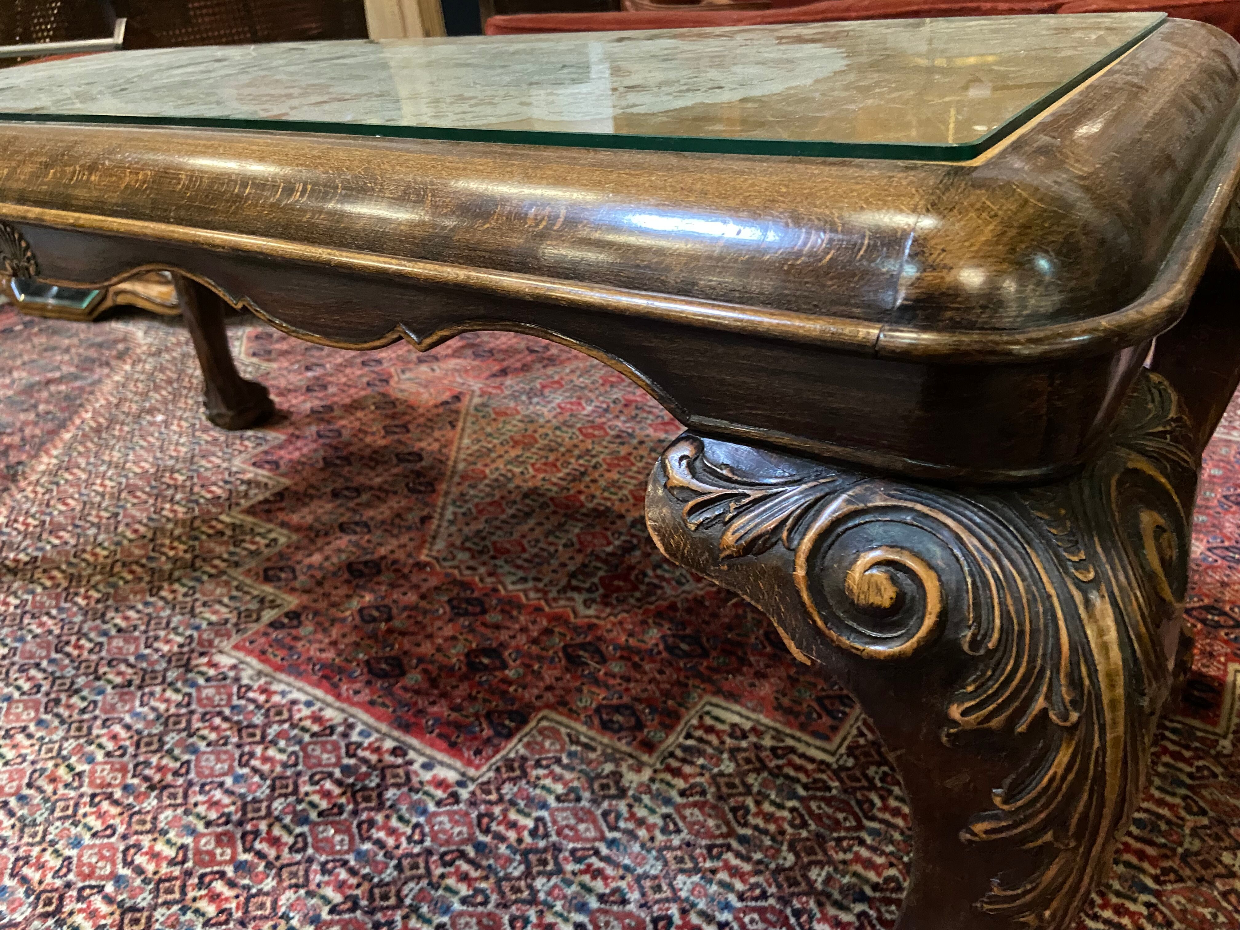 Solid wood and glass table