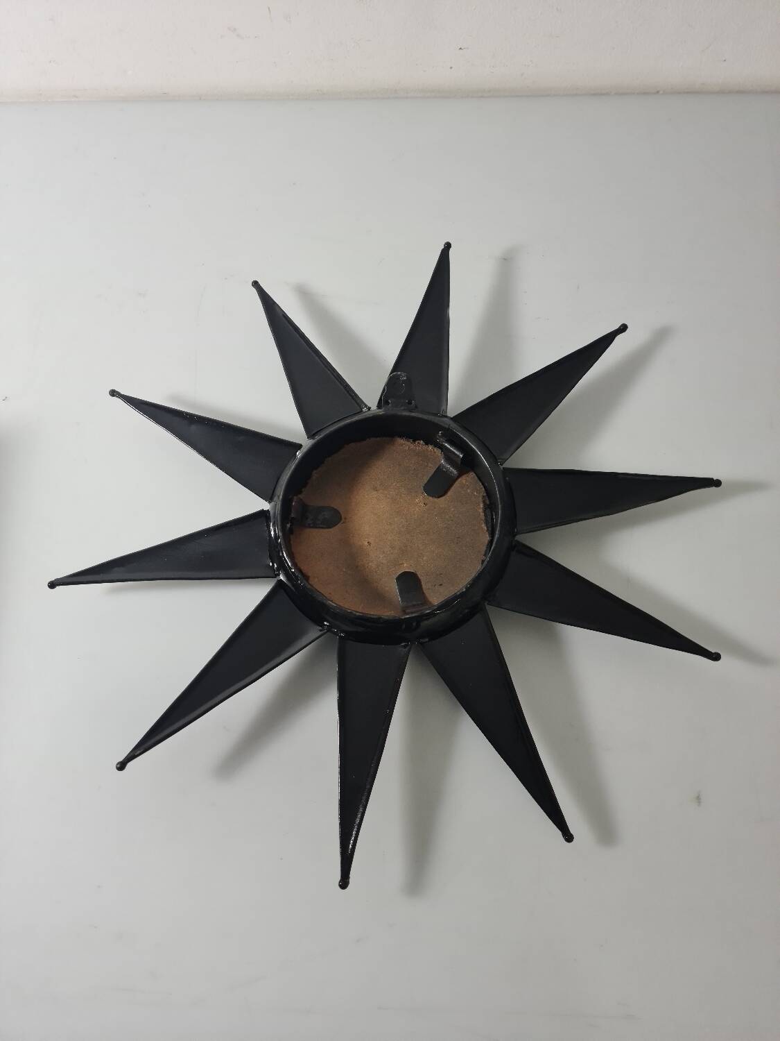 Antique metal star wall mirror black
