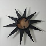 Antique metal star wall mirror black