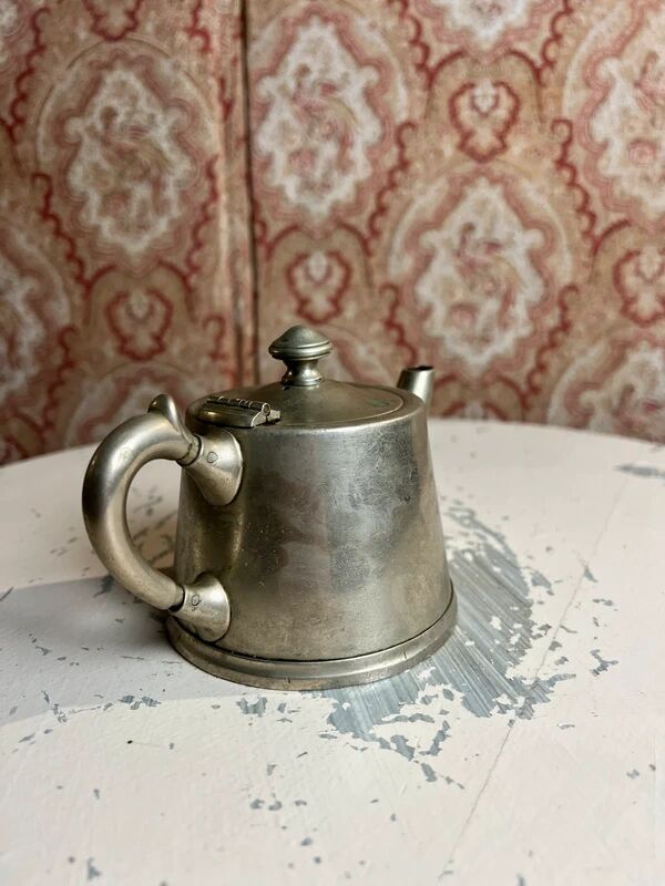 Silver-plated metal teapot or coffee pot with double hallmarks - early 20th century