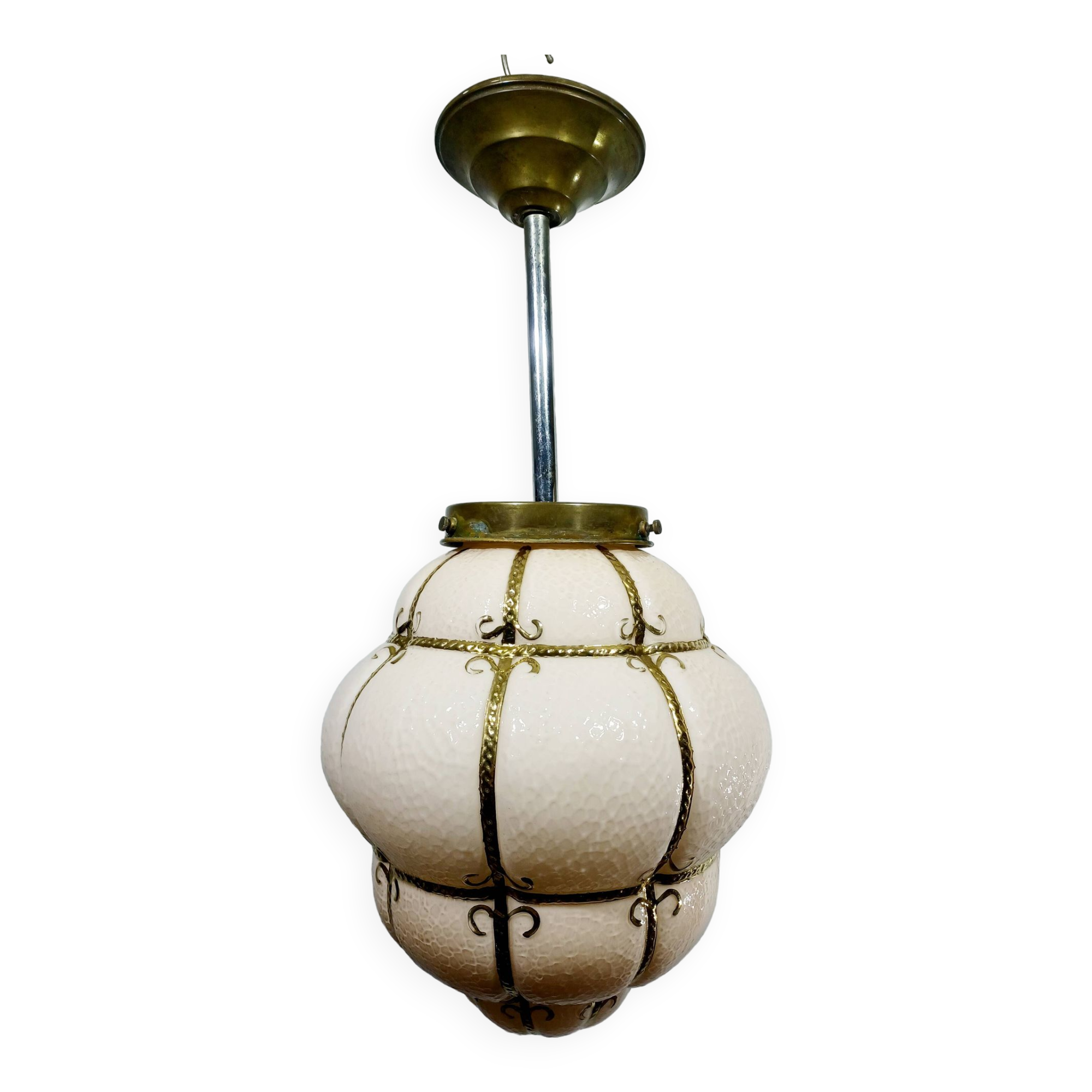 Pink Blown Glass Pendant Light