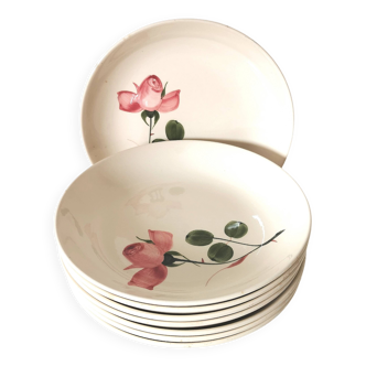 Villeroy and Boch soup and deep plates, rose pattern