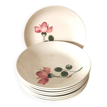 Assiettes creuses, à soupe Villeroy et boch , motif de rose