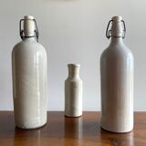 Set of 2 old bottles in glazed stoneware