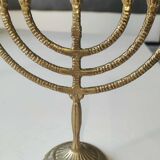 Jewish Menorah/Candlestick with 7 arms. Engraved Jerusalem, signed Wainberg Dim 16x16