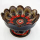Brown and red ceramic fruit bowl Vallauris France, vintage 70s