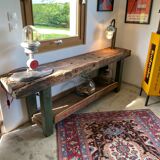 Carpenter's workbench with lamp, trade furniture