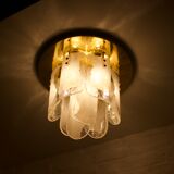 Ceiling lamp in brass and Murano glass 1970's