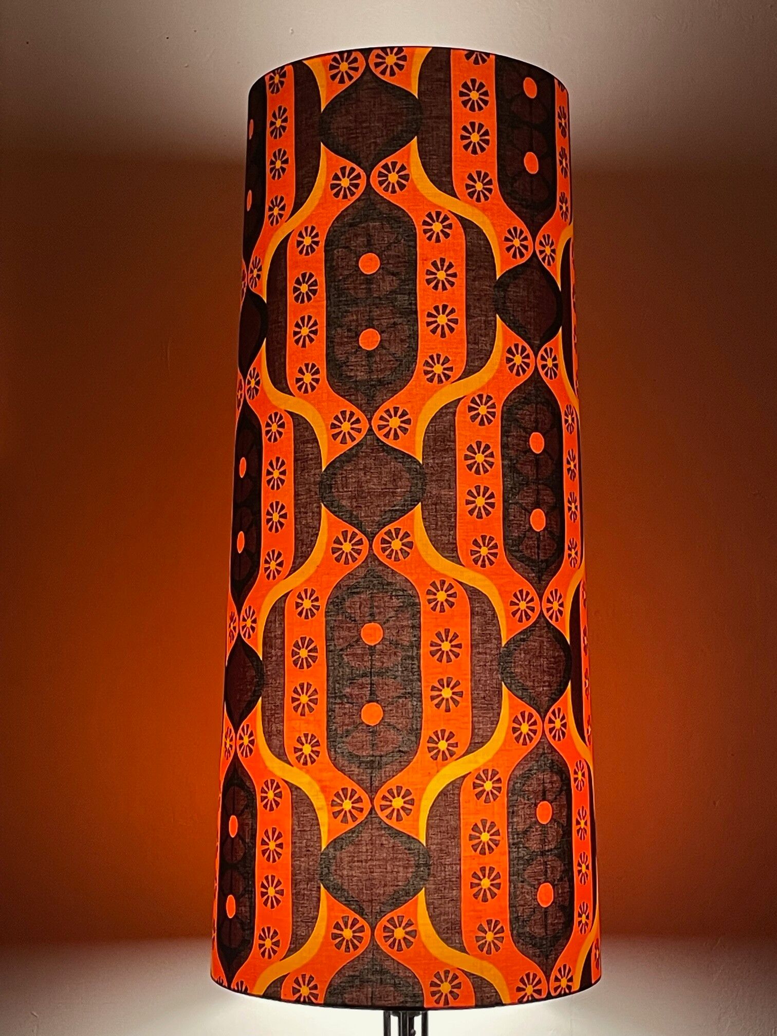 Sherazade H87 D35 d25 lampshade - conical in vintage fabric