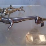 6 Vintage Pewter Animal Knife Holders