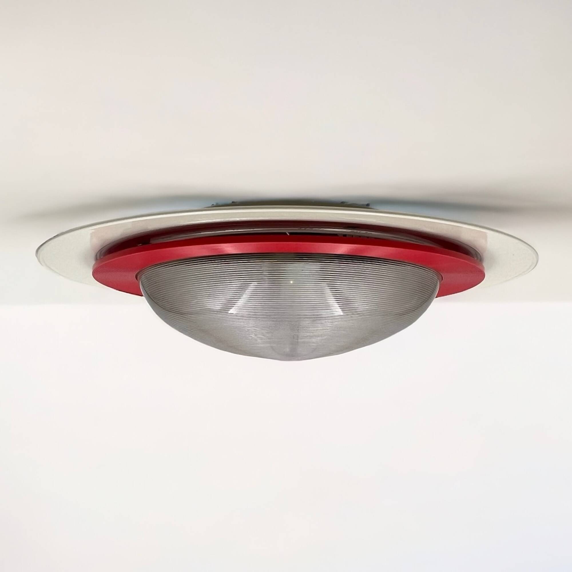 Luci Milano 'Sat 50' Flush Mount Lamp - Futuristic Design New Old Stock 80s