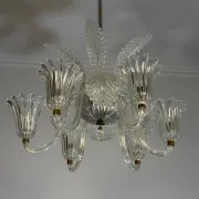 Venetian Art Deco chandelier made of Murano glass, circa 1930.