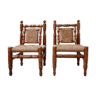 Pair of mid-century French easy lounge chairs