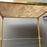 Table d'appoint en marbre et laiton