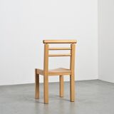 Solid beech chairs with log backs, French work, 1980