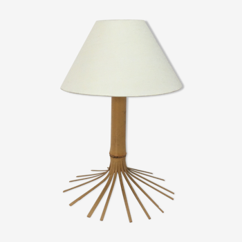 Lampe vintage au pied en bambou