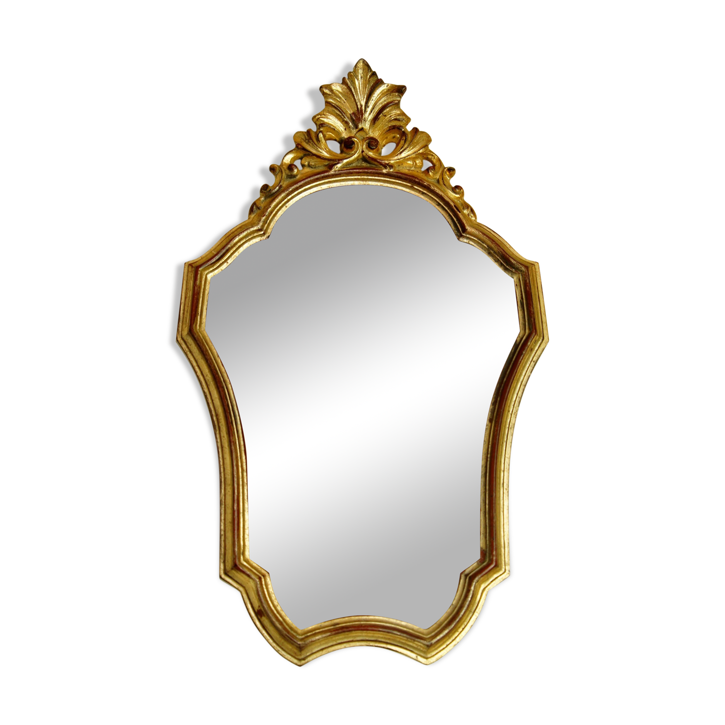 Louis XV-style golden mirror - 42x26cm