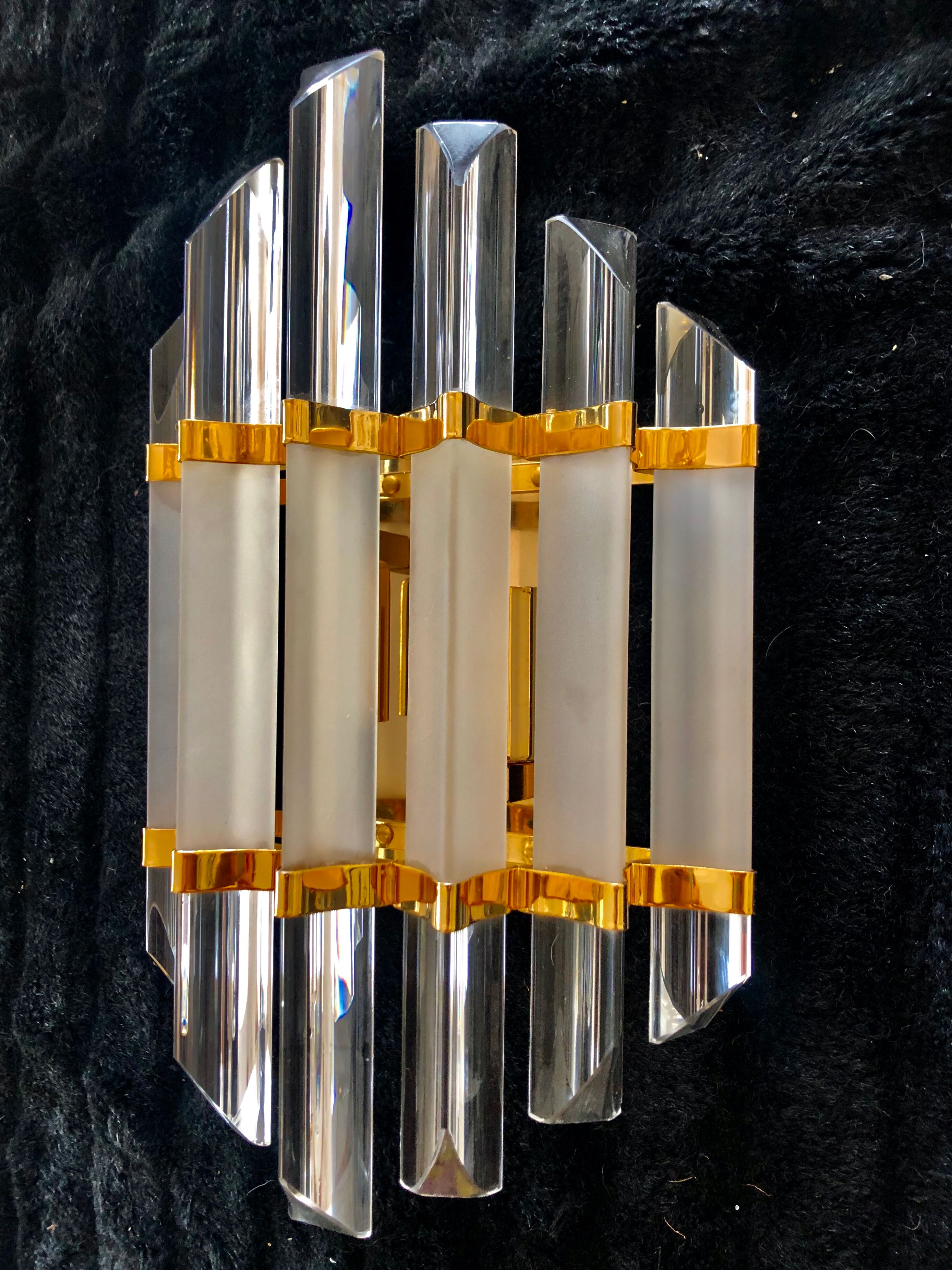 Venini sconce with gilding and finish frost glass