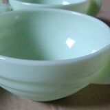 Set of 8 vintage cups in pale green opaline.