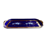 Blue and gold cake dish