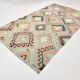 6x10 Light Blue & Green Goemetric Kilim Rug, Handmade Wool Bedroom Carpet