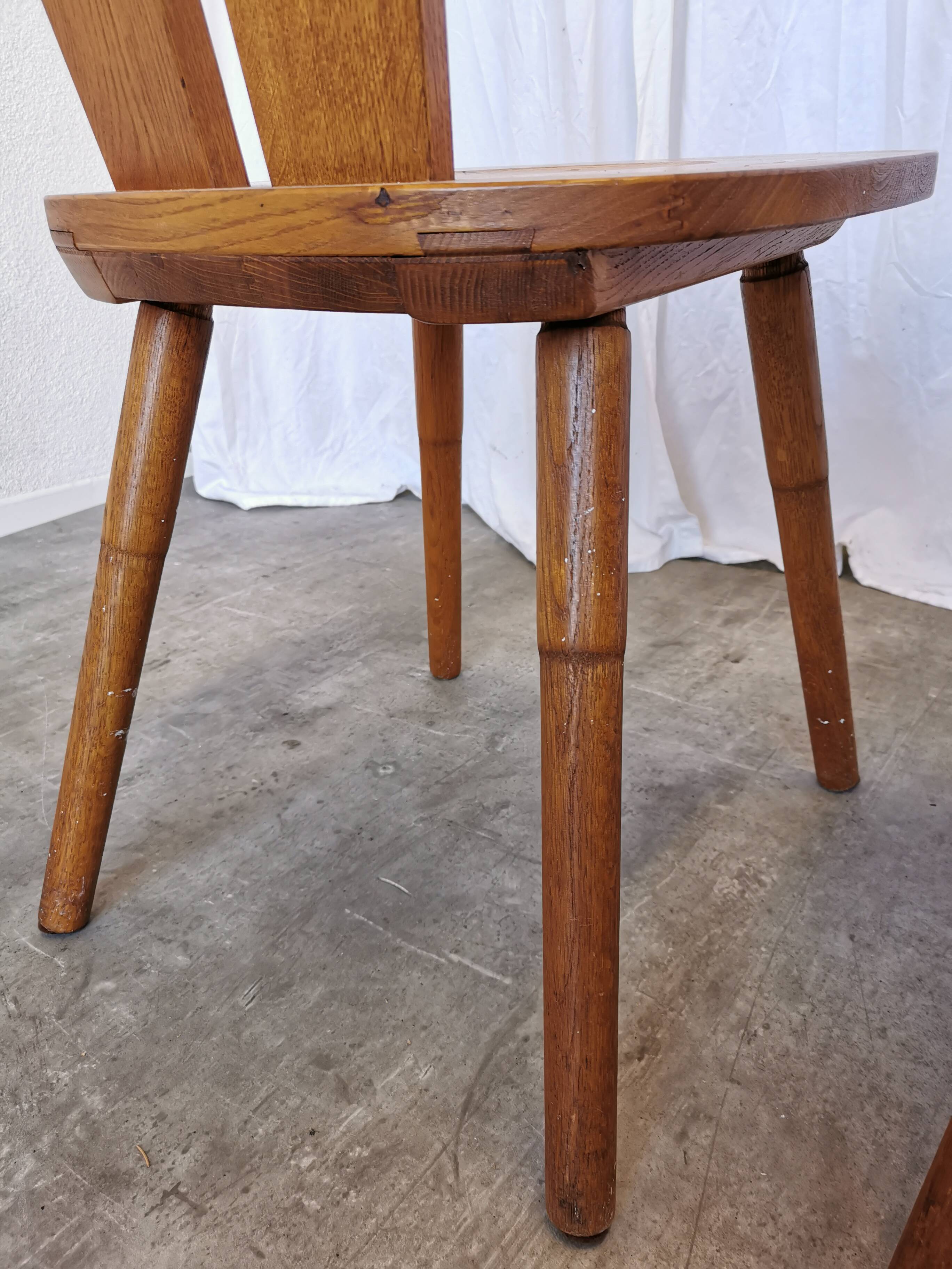 Set of 2 Vintage Wooden Tyrolean Dining Chairs by Ruko Sessel Alois Koller