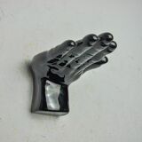 “Main” wall candle holders, black ceramic, France, 1980