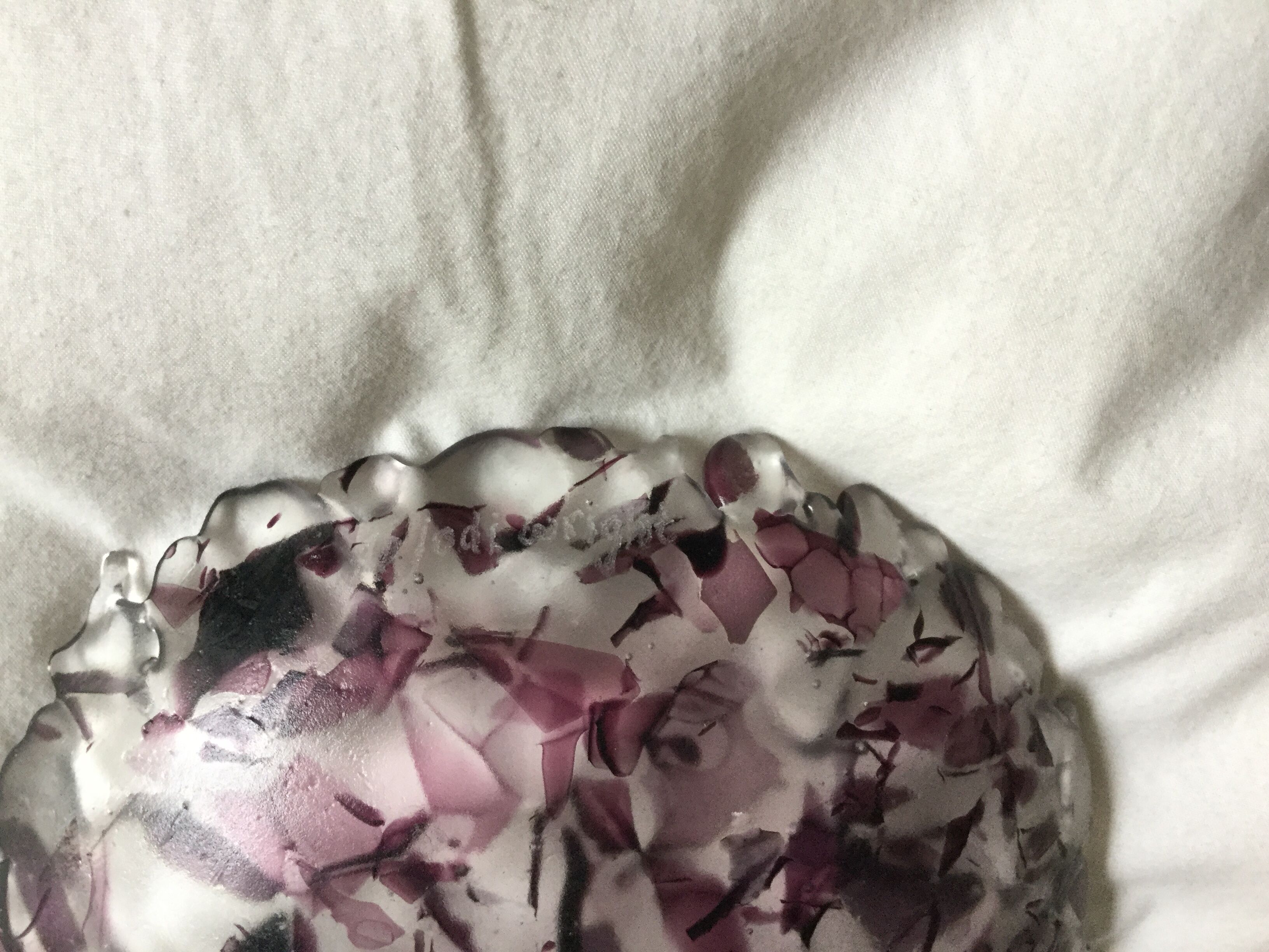 Trinket bowl signed glass paste