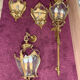 Set of bronze and curved glass light fixtures – Louis XV style – read