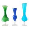 Set of 3 opaline vases
