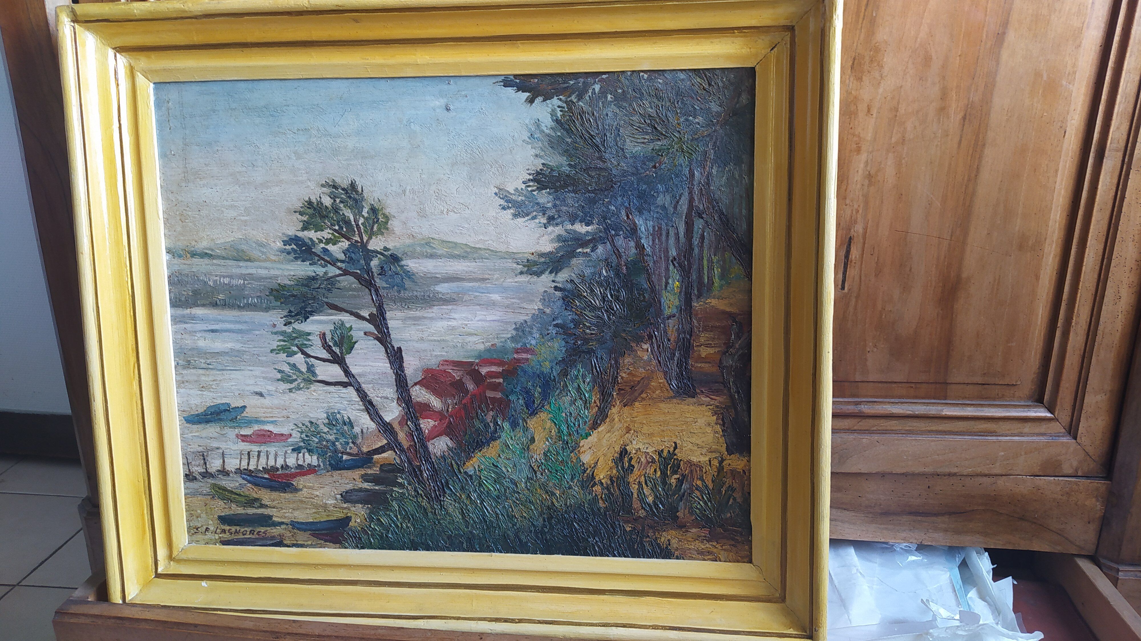 Tableau de Suzanne Pucheu Lashores le caon Cap Ferret 1930