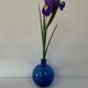 Round cobalt blue glass vase