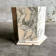 Vintage hexagonal pink and grey marble coffee table, 1980s