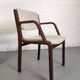 4 wooden and fabric chairs