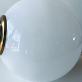 Opaline and brass globe luster