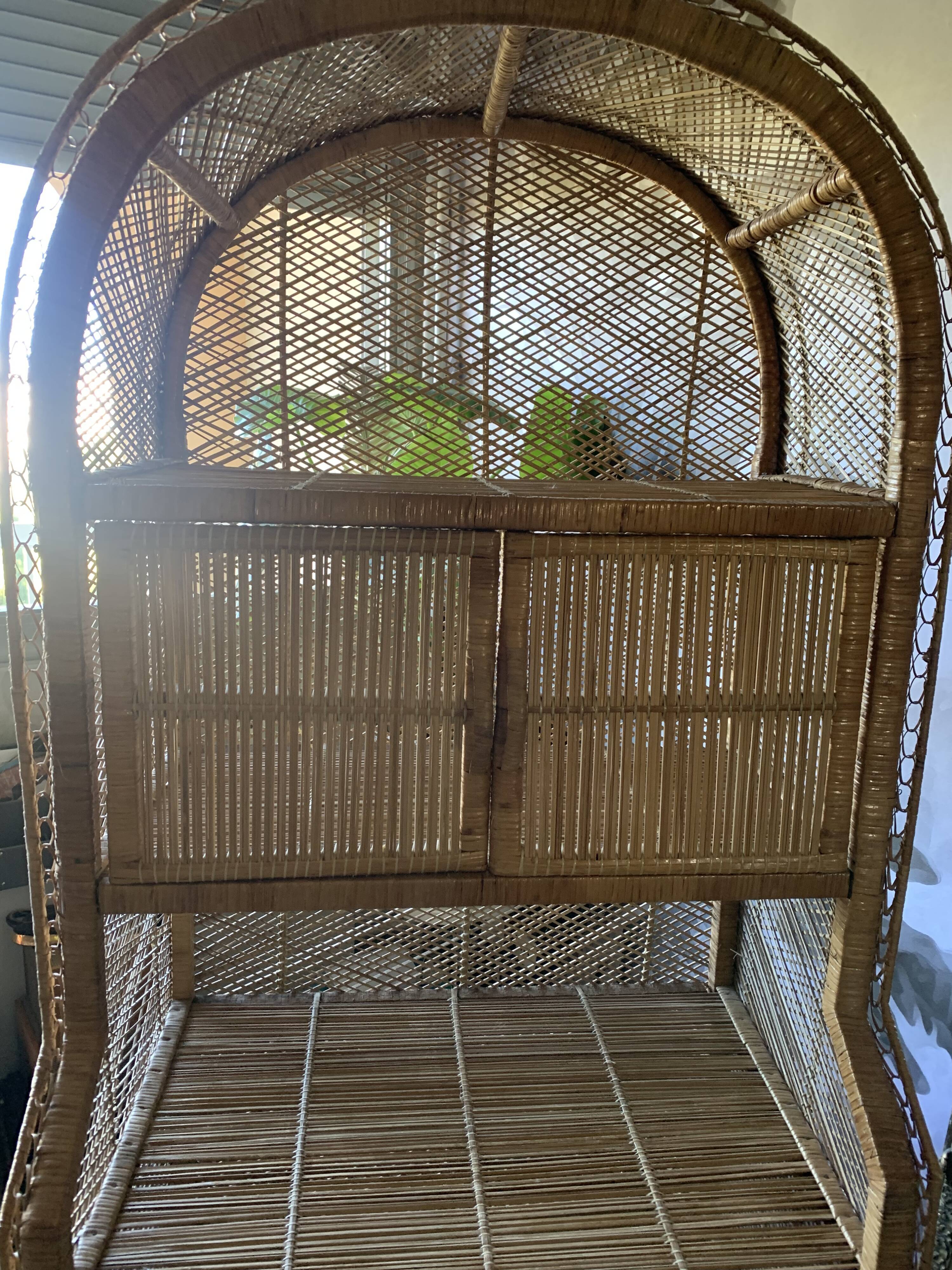 Vintage rattan bookcase
