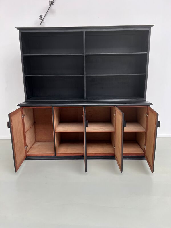 Buffet 2 corps, format XXL, ancien meuble d'école en bois