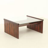 Italian coffee table in rosewood with magazine rack, 1960s.