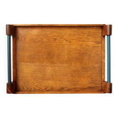 Oak & skai tray, circa 1940
