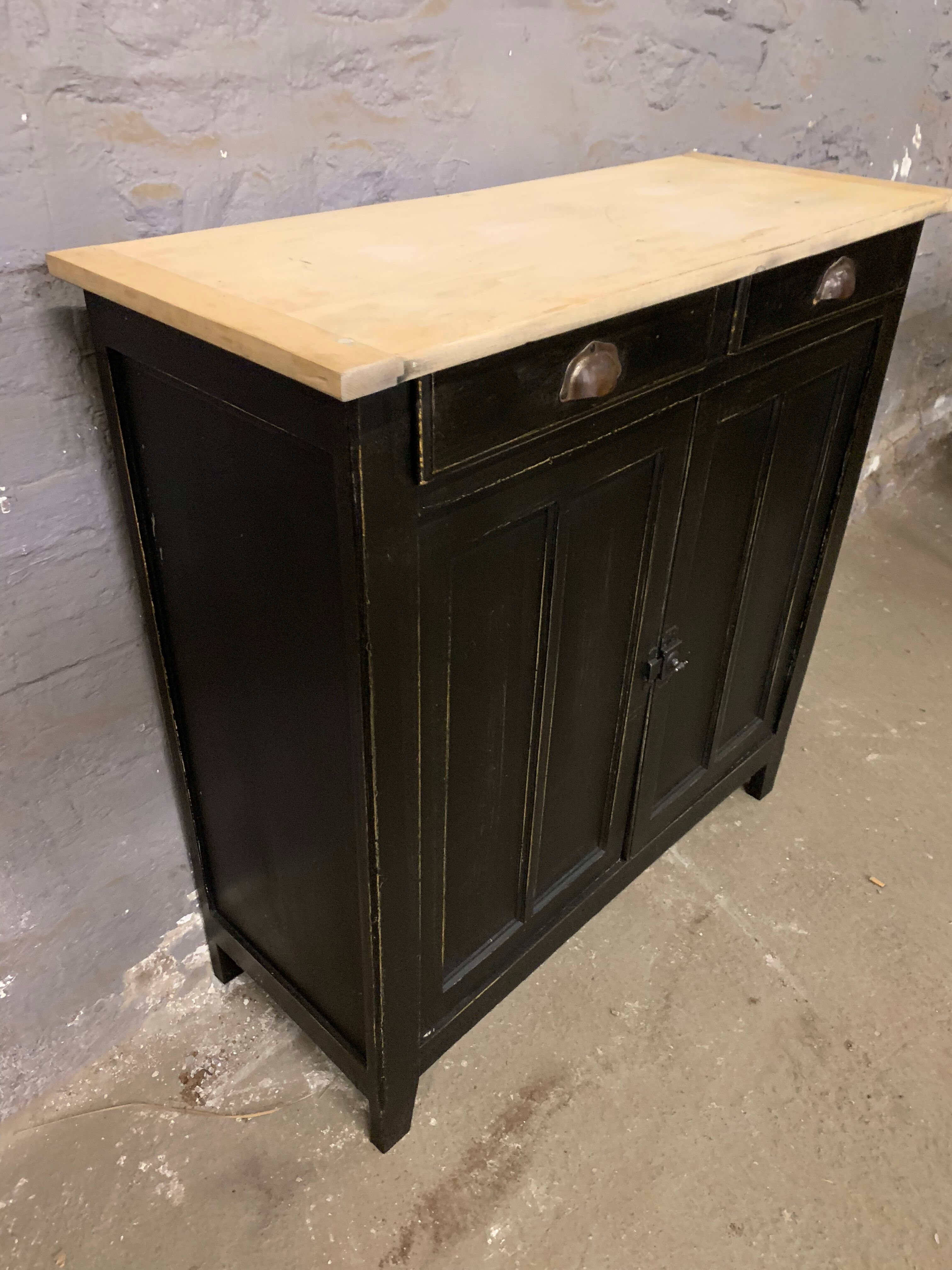 Old Parisian buffet patinated black 1950