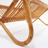 Vintage rattan magazine rack, Netherlands, 1960s