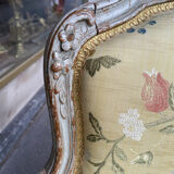 Pair of Louis XV style lacquered wood armchairs
