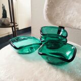 Lot de 4 coupelles en verre émeraude