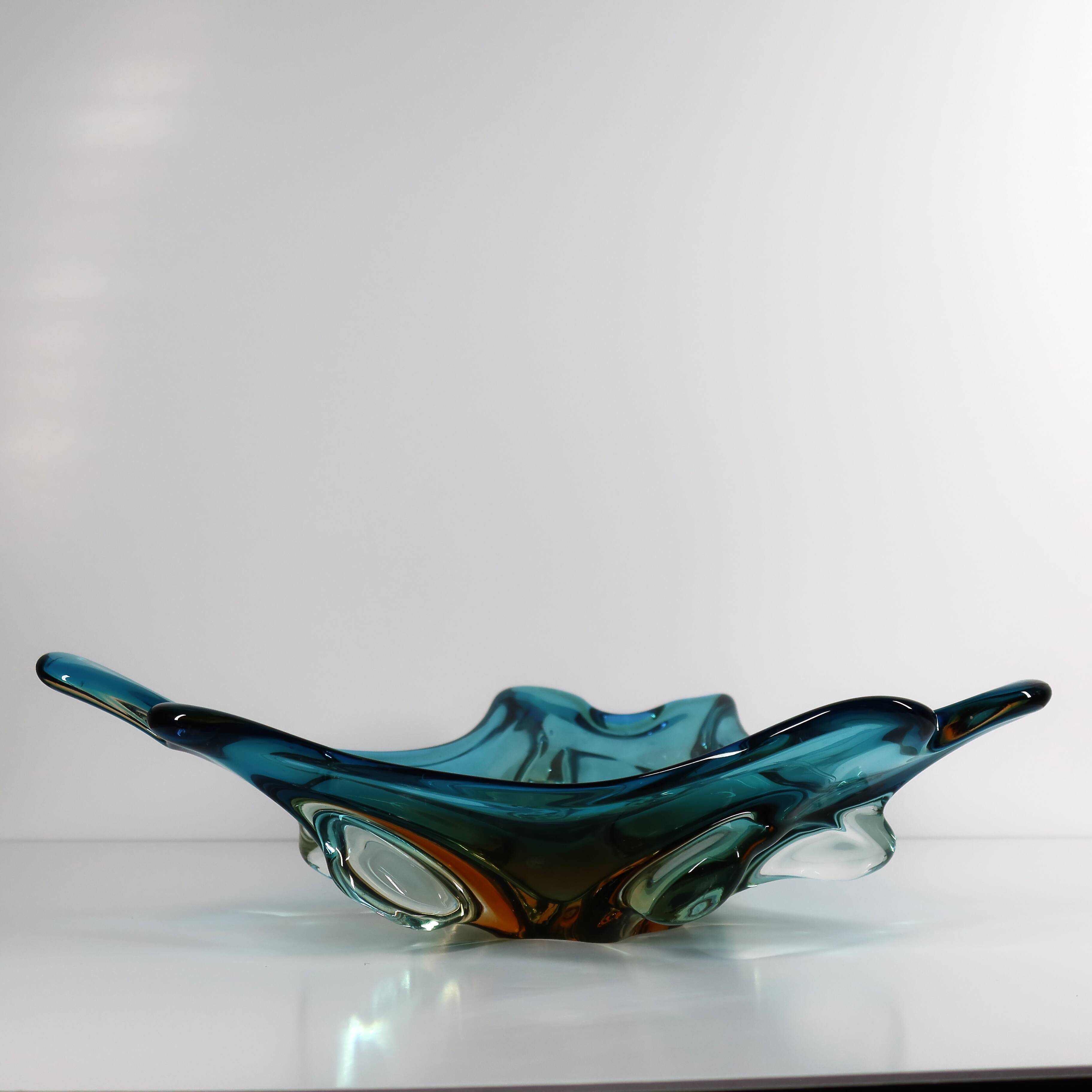 Large Murano blown glass bowl/dish, 1960s