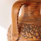 Large ceramic table lamp from West Germany with a pleated shade.