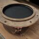 Bronze boat porthole mirror 1920 45x45cm