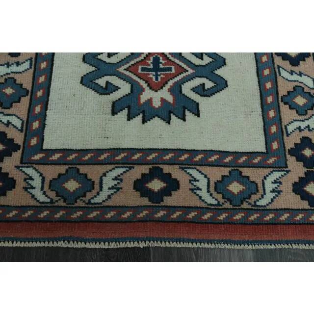 1970s Vintage Turkish Handmade Wool & Cotton Beige Runner Rug 84x402