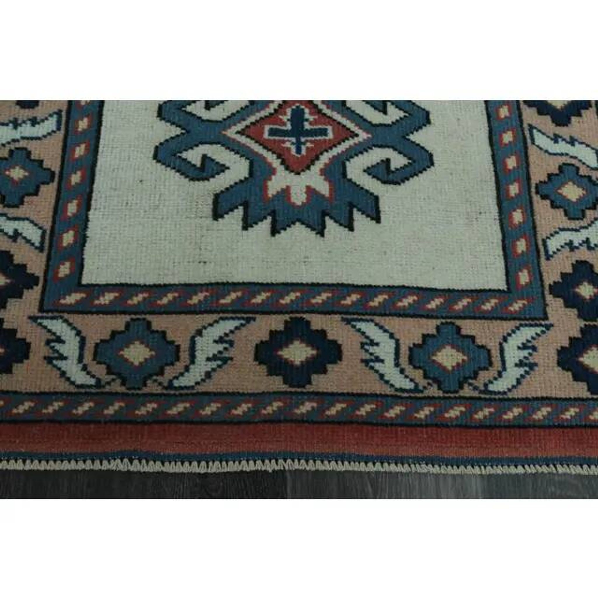 1970s Vintage Turkish Handmade Wool & Cotton Beige Runner Rug 84x402